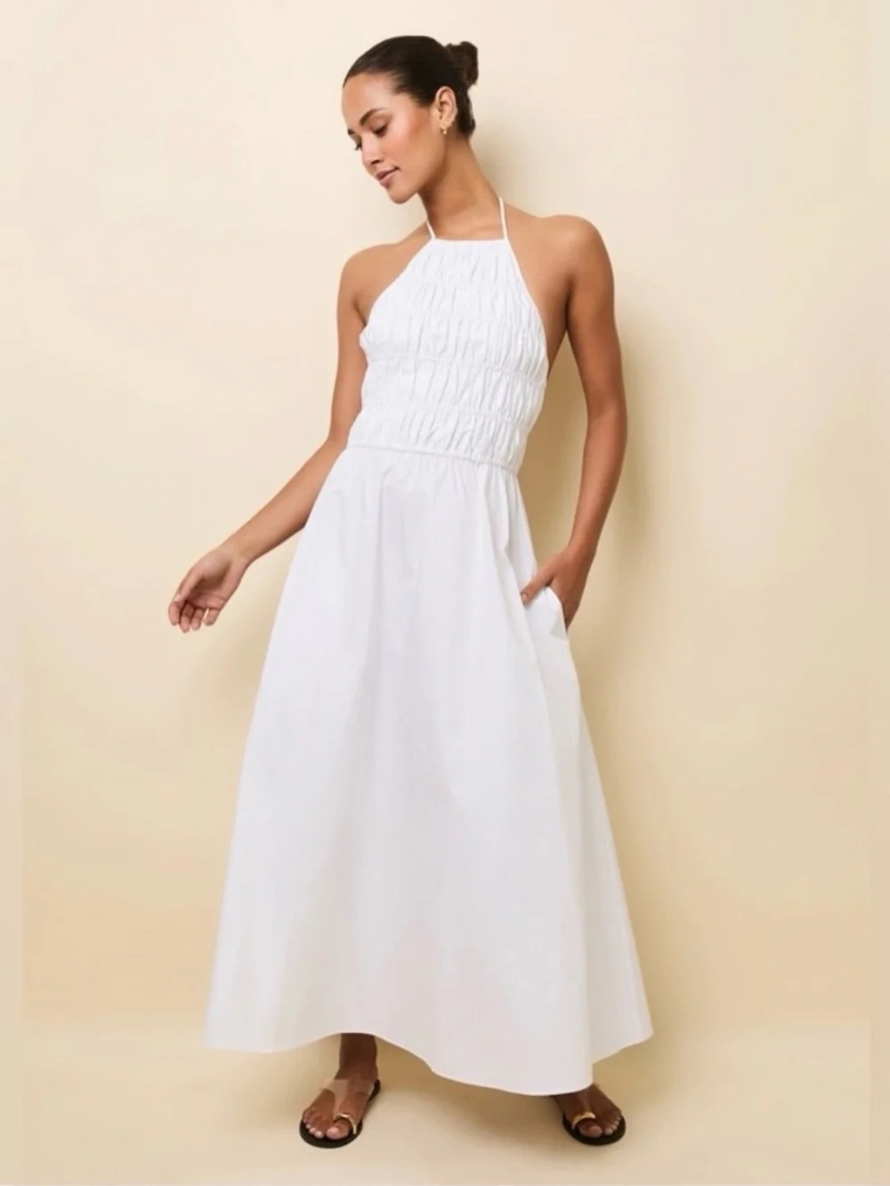 Solid & Striped White Meira Halter Maxi Dress. NWT Sz. XS